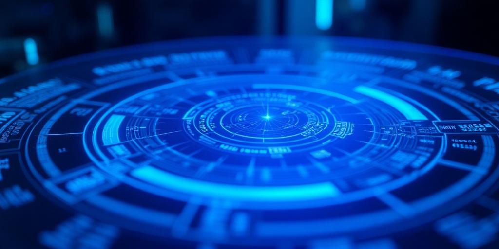 Futuristic command center interface with glowing legal documents